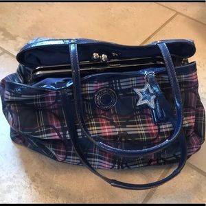 Authentic Plaid Patterned Coach Purse